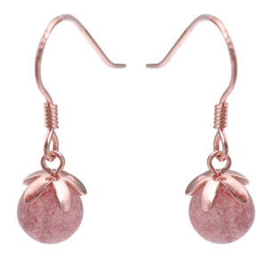 925 sterling silver earrings with strawberry crystal and sweet crystal ball earrings