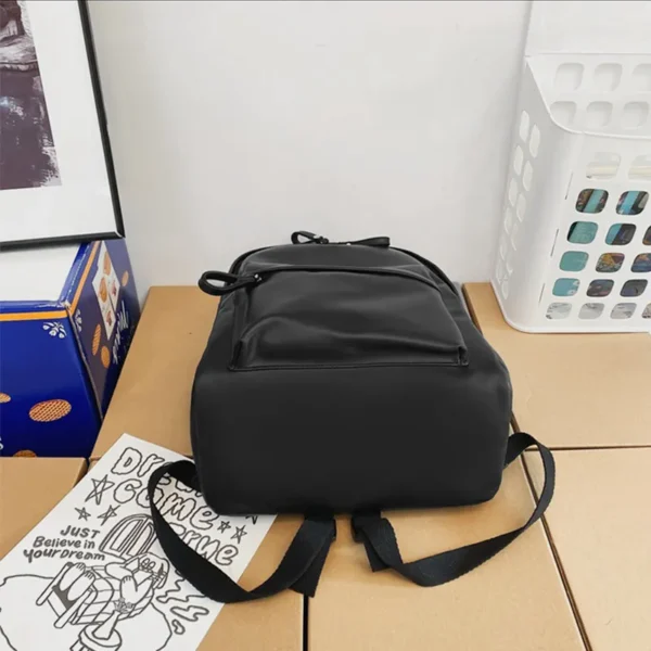 PU Leather Zip Backpack Bag - Image 3