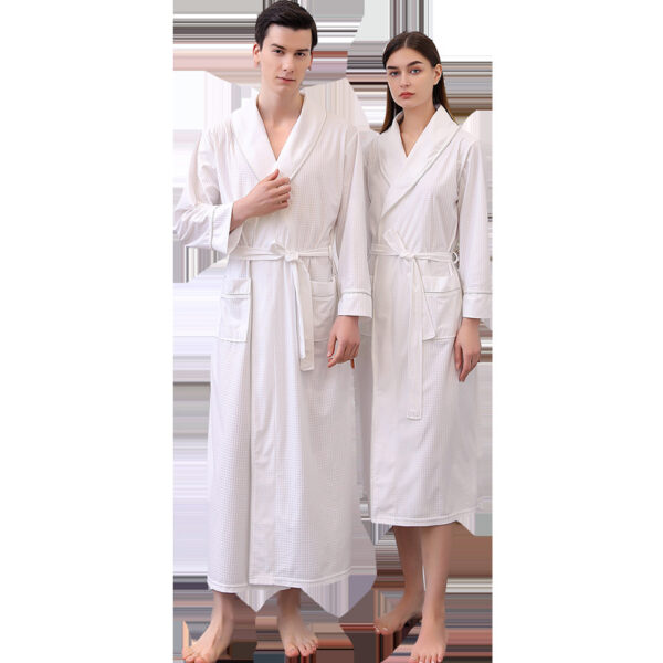 Thin satin bathrobe with quick drying water absorption for couples women's long and plus size yukata for men - Image 2