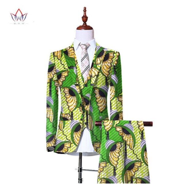 African print (Jacket+Vest+Pants)Blazers for Men 3 Piece Slim Fit Cowboy Wedding Men Suit Retro Gentleman Mens - Image 13