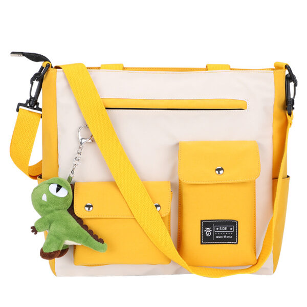 New textured small square bag Western-style canvas student all match one shoulder women's bag messenger bag - Image 5
