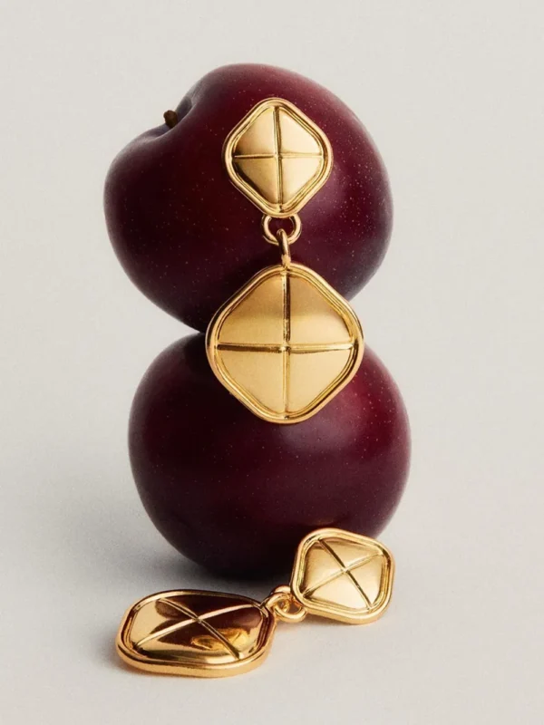 18K Gold-Plated Stainless Steel Square Earrings - Image 9