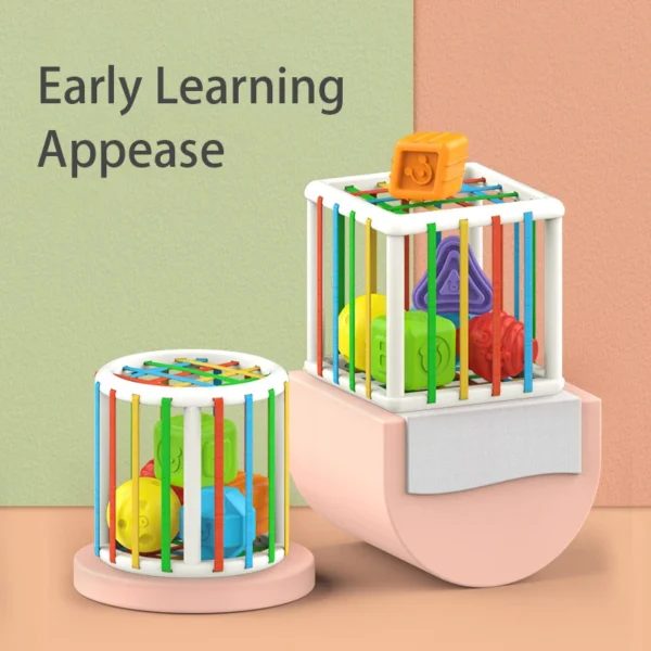Baby Montessori Geometric Shape Blocks Toys Cube Box Color Perception Educational Game Motor Skill Tactile Touch Toys For Infant - Image 5