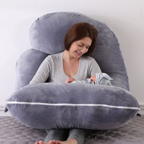 Pregnant women's detachable crystal velvet G-type side lying waist protection pillow - Image 5