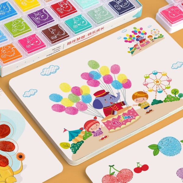 Children's Finger Drawing Paint Kindergarten Color Printing Mud Baby Graffiti Printing Pad Drawing Tool Palm Pointillism - Image 2