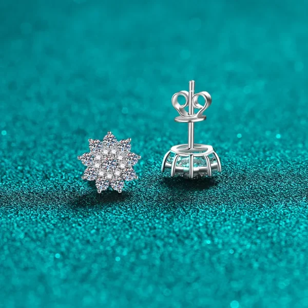 925 Sterling Silver Moissanite Zircon Stud Earrings - Image 2