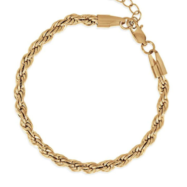Hip hop gold Fried Dough Twists chain thick bracelet small jewelry chain - Image 5