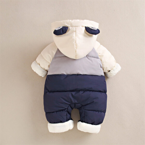 Baby down cotton jacket jumpsuit, autumn and winter clothes, khai clothes for men and women, baby clothes for going out, thick hugging clothes, winter climbing clothes - Image 3