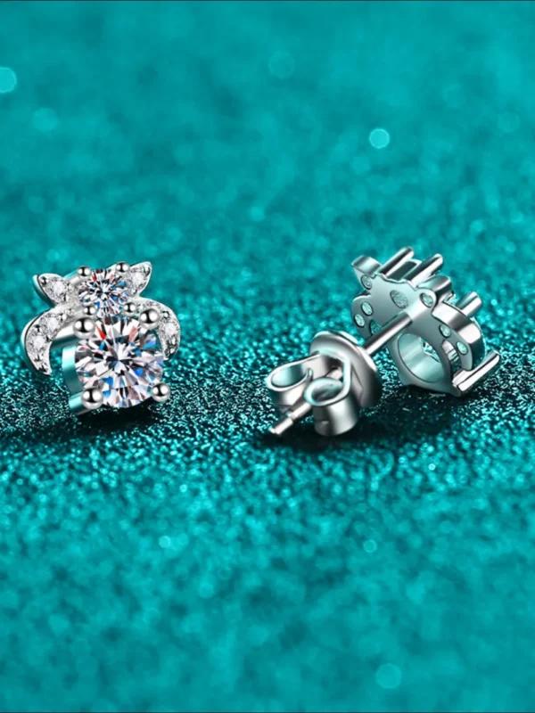 1 Carat Moissanite 925 Sterling Silver Stud Earrings - Image 5