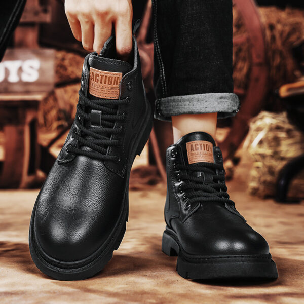 Men's British style short boots for autumn new side zipper casual retro versatile Martin boots - Image 3