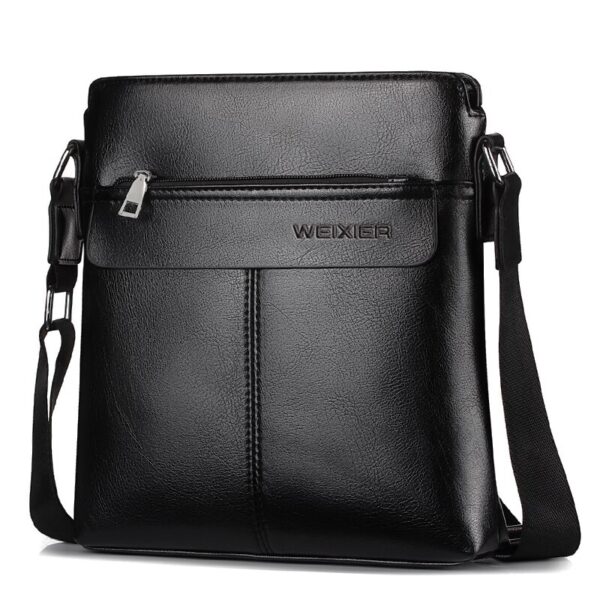 WEIXIER brand men's bag youth messenger bag zipper leather bag Ipad handbag men's shoulder bag - Image 7