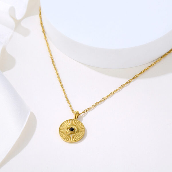 French round eye pendant with elegant and high-end design necklace - Image 3