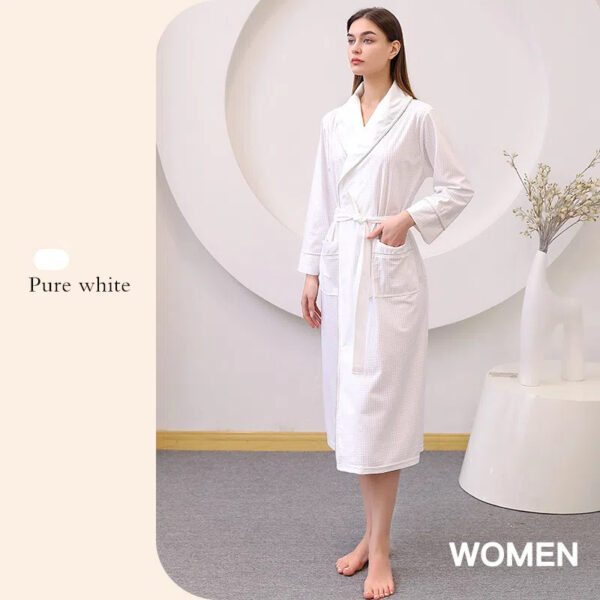 Thin satin bathrobe with quick drying water absorption for couples women's long and plus size yukata for men - Image 6