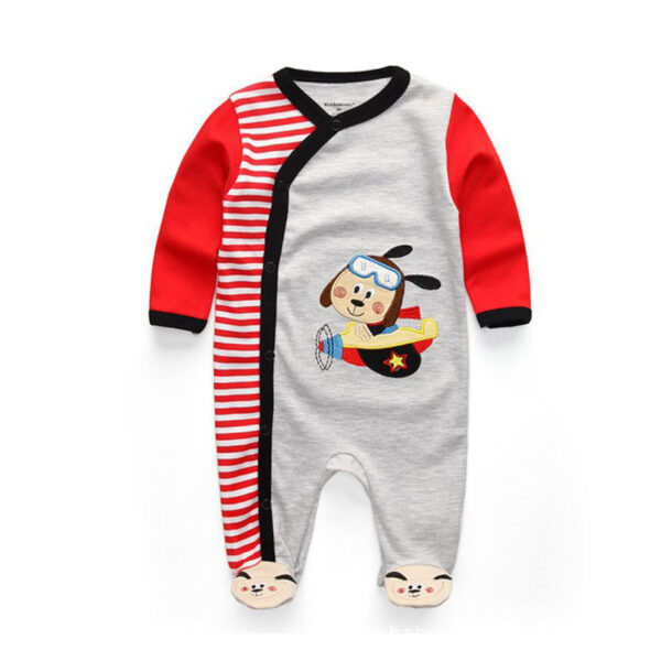 Newborn pure cotton double button crawling clothes baby jumpsuit closed door children's clothing - Image 15