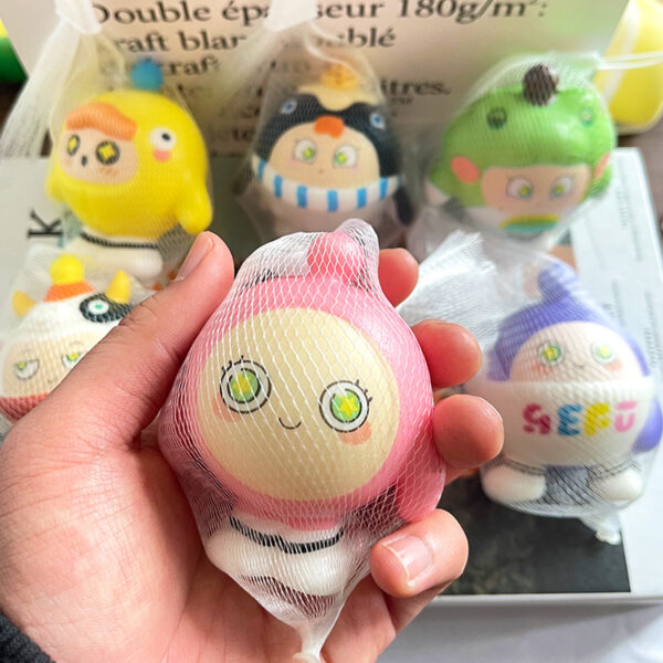 Netbag Egg Boy Party Pinch Music Stress Relief Toy Slow Rebound Ventilatory Artifact Cartoon Stress Relief Student Small Gift Item - Image 3