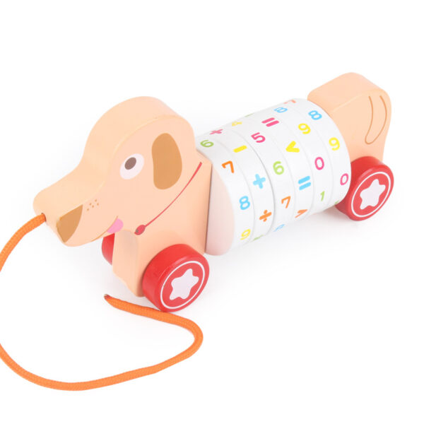 Wooden children's animals small dogs crocodiles yellow ducks digital tractors pull wires baby walkers toys - Image 4