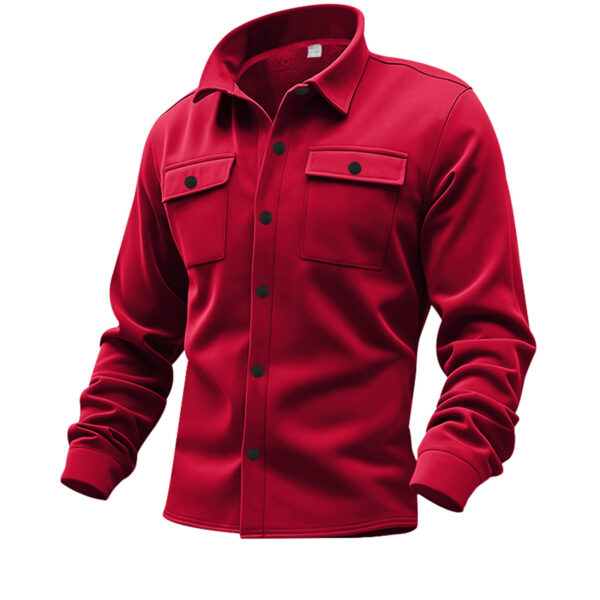 American casual men's single breasted solid color casual jacket jacket for men - Image 6