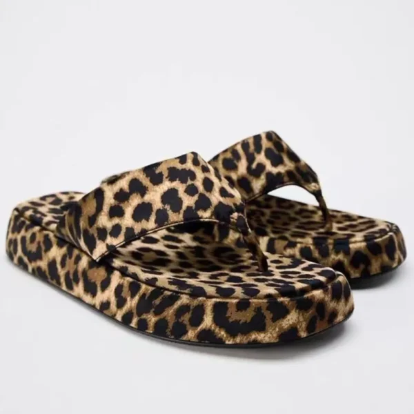 Leopard Toe Post Sandals - Image 2