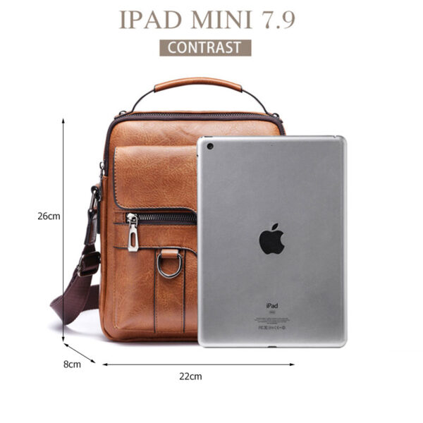 Casual Men Shoulder Bag Vintage Crossbody Bags High Quality Male Bag PU Leather Handbag Capacity Men Messenger Bags Tote Bag - Image 4