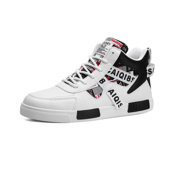 Four Seasons New Men's Casual Shoes Fashionable Outdoor Sports Shoes Trendy High Top Board Shoes - Image 7