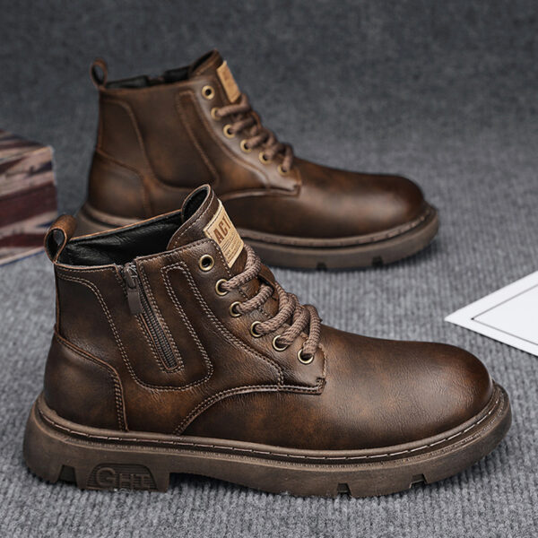 Men's British style short boots for autumn new side zipper casual retro versatile Martin boots - Image 6