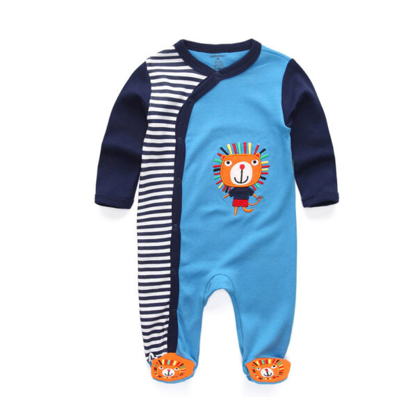 Newborn pure cotton double button crawling clothes baby jumpsuit closed door children's clothing - Image 13