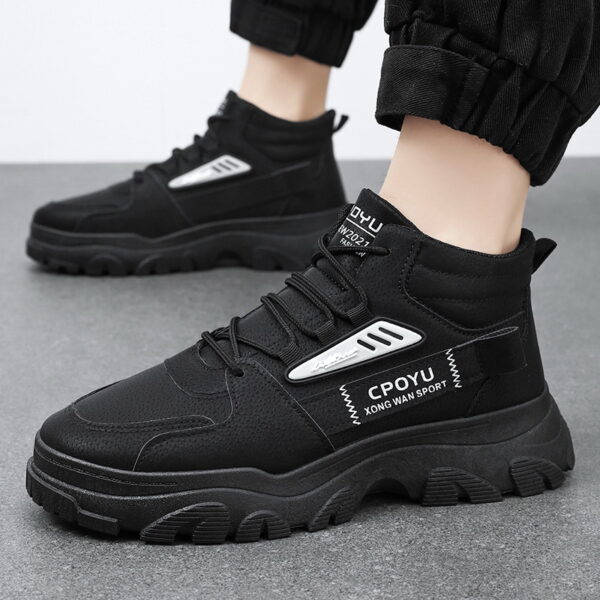 Breathable high top workwear shoes for men anti slip and wear-resistant sports and leisure safety shoes - Image 3