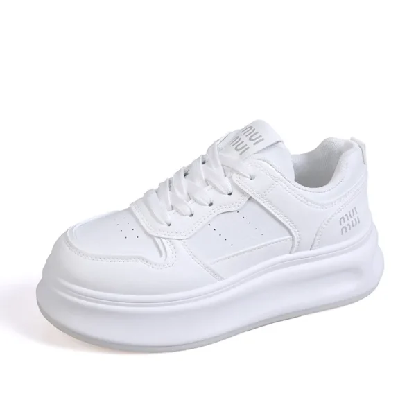 Versatile breathable anti slip board shoes for autumn and winter thick soled height increasing white shoes - Image 5