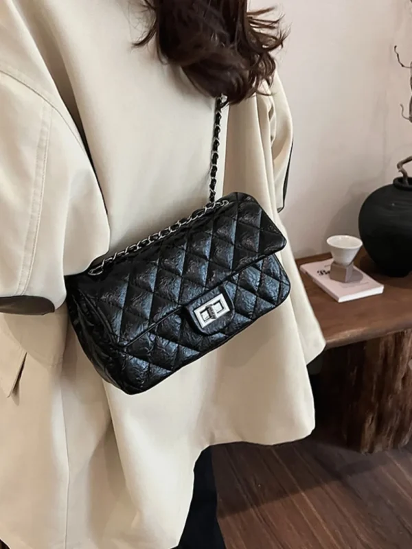 Rhombus Twist-Lock Shoulder Bag - Image 6