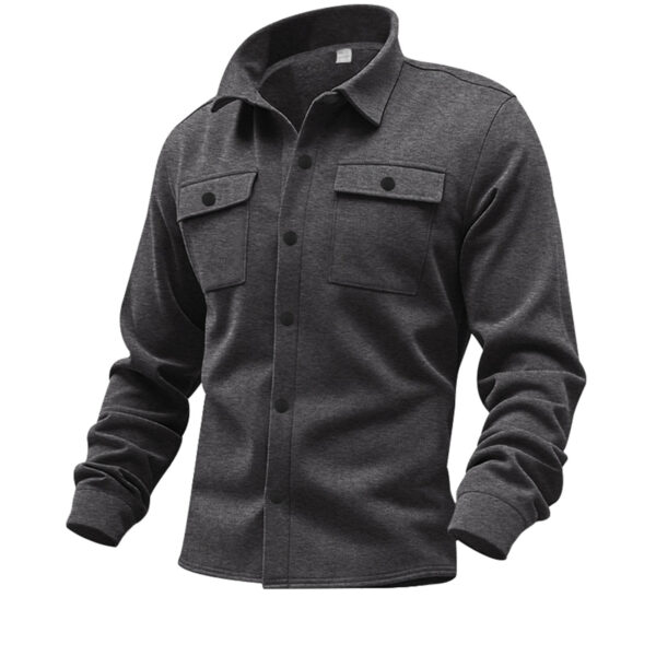 American casual men's single breasted solid color casual jacket jacket for men - Image 9