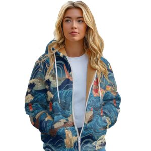 Unisex Cotton jacket with 3D checkered print for men thick velvet cotton jacket with inner lining