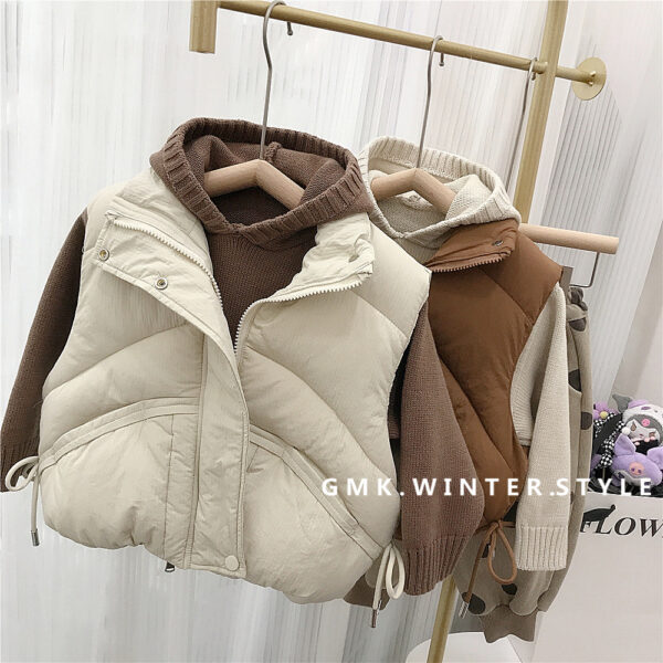 Children's standing collar cotton jacket vest winter loose vest for boys and girls camisole medium and small children's sweater - Image 11