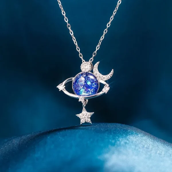 Starry Sky Global Moon Star Set Zircon Necklace Women's Fashion Clavicle Chain - Image 3