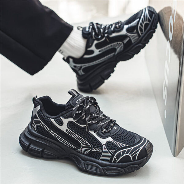 Breathable mesh sports shoes for men versatile thick soled casual running dad shoes for men - Image 4