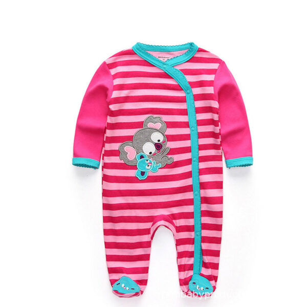 Newborn pure cotton double button crawling clothes baby jumpsuit closed door children's clothing - Image 16