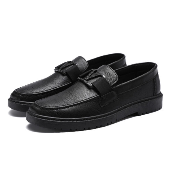 British style summer men's shoes versatile men's casual shoes business formal black leather shoes work trendy shoes - Image 2