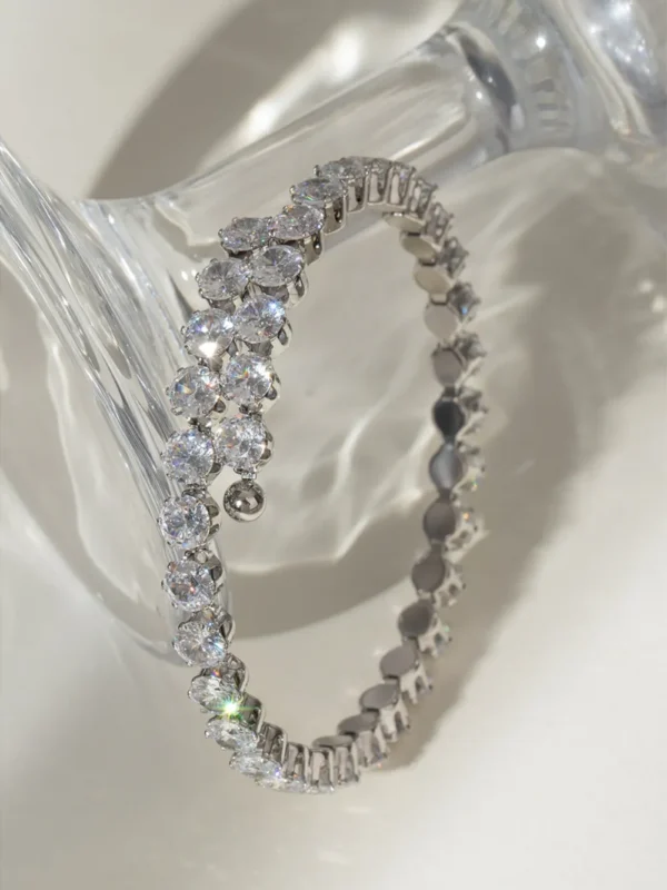 Stainless Steel Inlaid Zircon Bracelet - Image 8