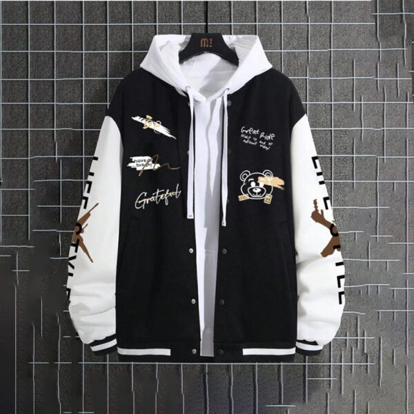 Men's baseball jacket, spring and autumn trendy brand American high street hooligan handsome youth men's loose casual jacket for men - Image 2
