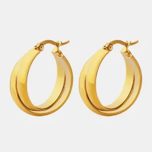 Double U-shaped earrings with titanium personalized earrings for women