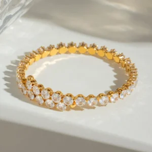 Stainless Steel Inlaid Zircon Bracelet