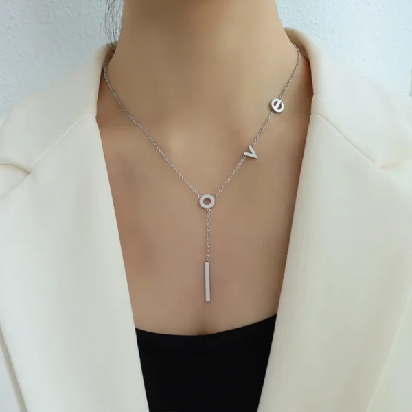 Titanium Steel Letter Necklace - Image 6