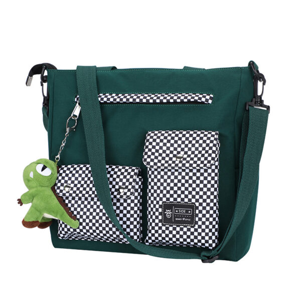 New textured small square bag Western-style canvas student all match one shoulder women's bag messenger bag - Image 7
