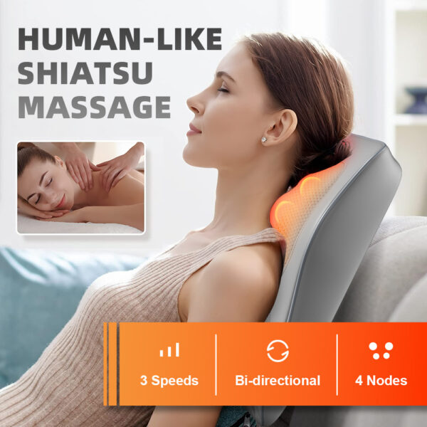 Home Use Multi-Function Massage Pillow for Neck, Shoulder, Waist, and Back with Electric Massager for Shoulder and Cervical Care - Image 3