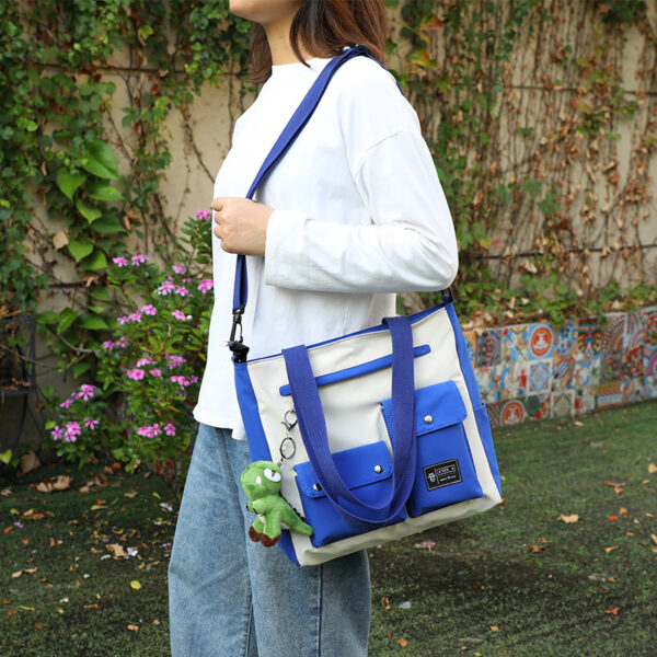 New textured small square bag Western-style canvas student all match one shoulder women's bag messenger bag - Image 3
