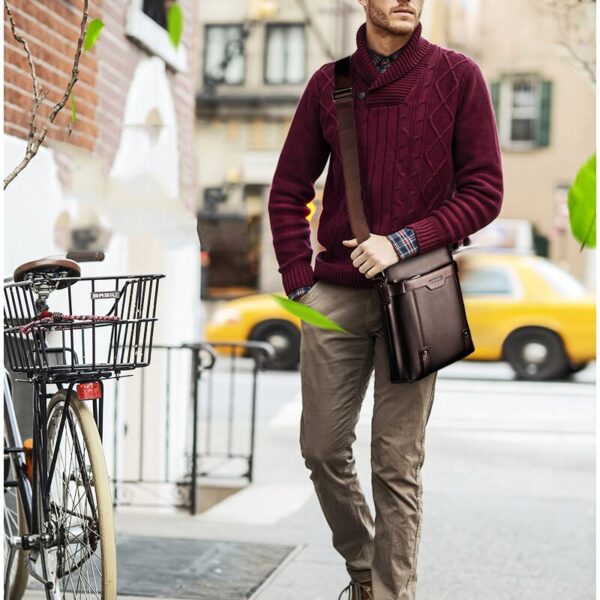 WEIXIER New Fashion PU Leather Men Messenger Bags Casual Men's Small Shoulder Bag Crossbody Business Men's Handbag Small - Image 5