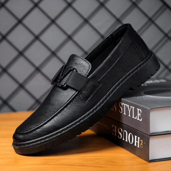 British style summer men's shoes versatile men's casual shoes business formal black leather shoes work trendy shoes - Image 6