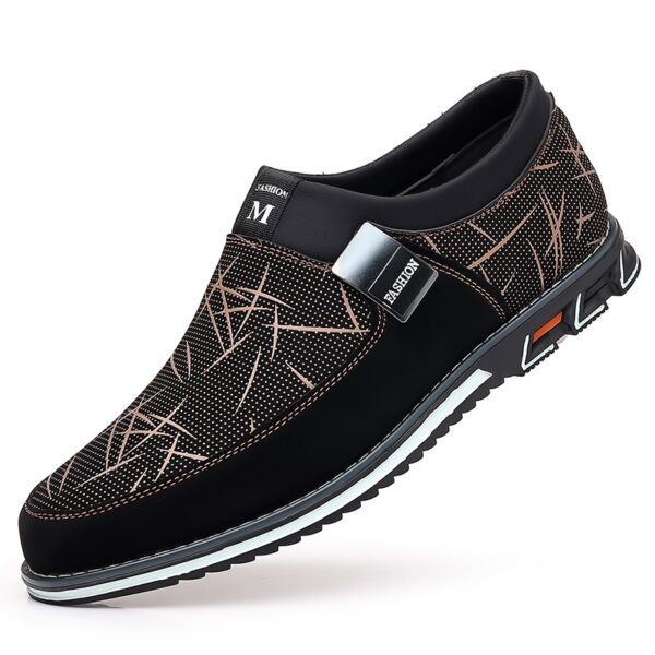 Large casual leather shoes with color blocked feet, all season men's leather shoes - Image 5