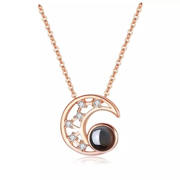 Star Moon Projection Necklace Actress Moon Projection Clavicle Chain 100 Languages I Love You Internet Celebrity Pendant - Image 5