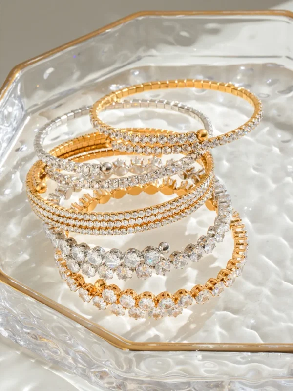 Stainless Steel Inlaid Zircon Bracelet - Image 16