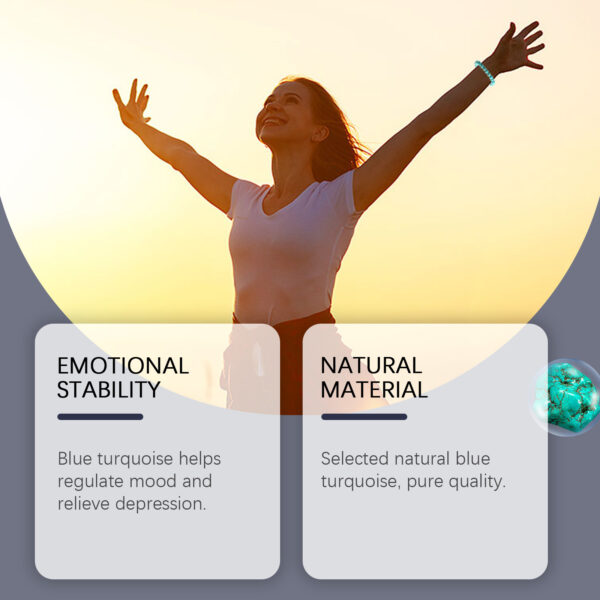 Blue Turquoise Bracelet, Simple And Elegant Personality With Stylish Accessories Hand Decoration Portable Bracelet - Image 3